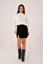 Suede Black Nubuck Skirt with Side Zip - 4