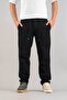 Men's Black Comfortable Fit Bagy Belted Drawstring Canvas Jeans - 2