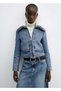 Furry denim jacket