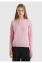 Women's Pink Crew Neck 100% Merino Sweater