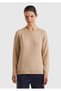 Women's Milk Brown Cashmere Blended Sweater
