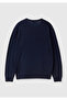 Men's Navy Blue V-Neck 100% Merino Sweater - 4