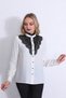 Women's Large Size Black Lace Evening Dress Fabric Shirt G0026