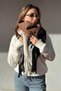 Angora Texture Color Block Thick Fringe Detailed Ultra Premium Soft Touch Viral Pinterest Scarf(220 X 40 cm) - 5