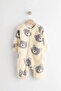 100% Organic Cotton Grey Bear Patterned Cream Fleece Sleeping Bag Alyn77749