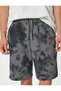 Abstract Printed Oversize Bermuda Shorts with Pockets - Lace-up Waist Design - 5