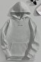 Unisex 3 Thread Gray Oversize I Don'T Care Printed Hooded Sweatshirt Hoodie