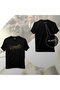 Ataturk Bronze Stone Printed Cotton Crew Neck T-Shirt Black - White - Red - 2
