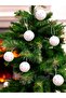 Christmas Ball White Foam Styrofoam Pine Tree Ornament 6Pcs 4cm Snow Ball Ornament