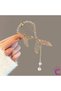 Fish Tail Design Crystal Stone Spring Bun Buckle Metal Gold - Women's Hanging Hair Bun Buckle - 2