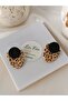 Matte Leopard Pattern - Gold Floor Fixed Polymer Clay Steel Stud Earring