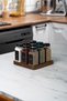 9-Piece Black Spice Rack Set - Wooden Stand, Label and Glass Spice Rack Mh01Syh09 - 4