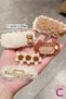 10-Piece Hearted Teddy Bear Floral Girl's Collet Buckle Set Coffee Tone - Braid Snap Clip Hair Clip - 3