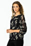 Self Patterned Balloon Sleeve Blouse 2015-24K - 3