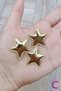 Set of 6 Shiny Pu Leather Star Hair Clips Gold - Colorful Star Hair Clips Children's Hair Ornament Accessory - 4