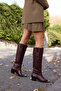 Smash Women's Claret Red Real Leather Western Boots - 7
