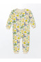 Lcw Baby Beige Crew Neck Long Sleeve Printed Baby Boy Romper 2Pcs - 2