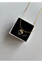 Navy Blue Zircon Stone Gold Heart Women's Necklace - 2