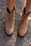 Fredy Women's Nude Suede Padded Heel Boots - 3