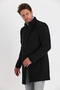 Men's Collar Collar Polka Dot Wool Blend Stamp Coat - 7
