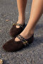 Winks Women's Coffee Real Suede Ballet - 4