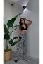 Women's Leopard Print High Waist Wide Leg Lycra Palazzo Pants - 5