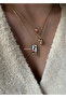 Pink Tarot Card and Zircon Stone Heart Gold Chain Necklace Combination - 3