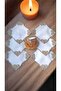 Set of 6 Brown Color Stone Detailed Bow Patterned Presentation Napkins