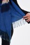 Multicolored Sax Blue Tasseled Women's Shawl - 5
