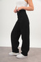Black Baggy Adjustable Waist Buckle Women's Wide Leg 2024 New Model Jeans - 4