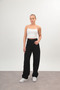Black Baggy Adjustable Waist Buckle Women's Wide Leg 2024 New Model Jeans - 3