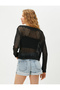 Crop Mesh Sweater Boat Neck - 4