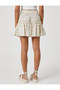 Floral Mini Skirt Frilly Viscose Elastic Waist - 4