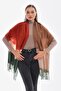 Multicolored Mink Tasseled Women's Shawl - 2