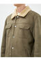 Suede Look Jacket Inside with Plush Pocket Detail and Snap Buttons - 7