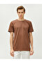 Basic T-Shirt Label Detailed Short Sleeve Crew Neck Cotton - 3