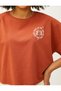 Crop T-Shirt Printed Short Sleeve Crew Neck Cotton - 5