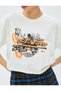 Crop T-Shirt Printed Crew Neck Short Sleeve Cotton - 5