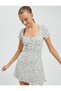A-Line Dress Mini Floral Sweetheart Neckline Short Sleeve - 2