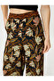 Wide Leg Trousers Ethnic Patterned High Waist Pockets - 5