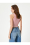 Ribbed Halter Collar Crop Tank Top - 4
