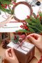 Christmas artificial flower cockina with pomegranate 20 cm orc-stk-24028 - 2