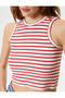 Ribbed Halter Collar Crop Tank Top - 5
