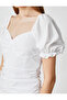 Mini Dress Balloon Sleeve Draped Square Neck - 5