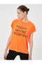 Crew Neck Bat Sleeve Printed Sports T-Shirt
