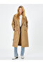 Trench Coat Midi Length Belted Pocket Detailed Buttoned - 2