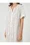 Long Shirt Scallop Dress Short Sleeve - 5