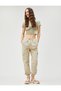 Crop T-Shirt Color Blocked Crew Neck Short Sleeve