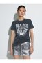 Slogan Printed T-Shirt Short Sleeve Crew Neck Cotton