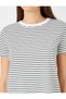Striped T-Shirt Crew Neck Short Sleeve - 5